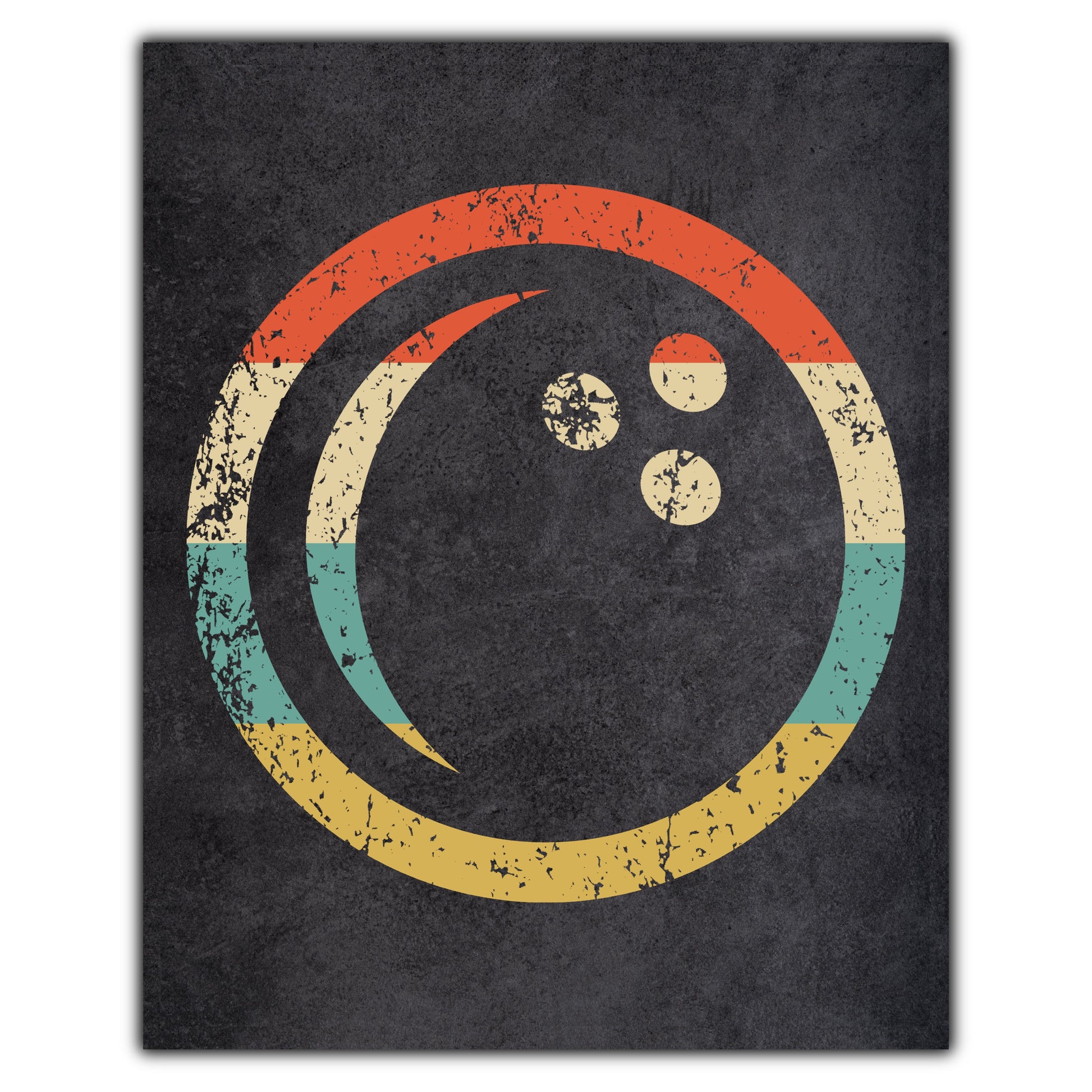 Bowling Ball Icon Retro 8"x10" Wall Art Print