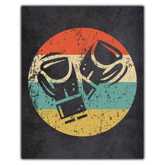 Boxing Gloves  Sports Icon Retro 8"x10" Wall Art Print