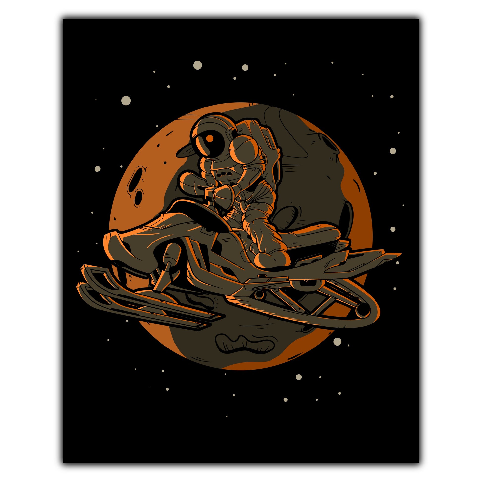 Snowmobiling Astronaut Outer Space Spaceman 8"x10" Wall Art Print