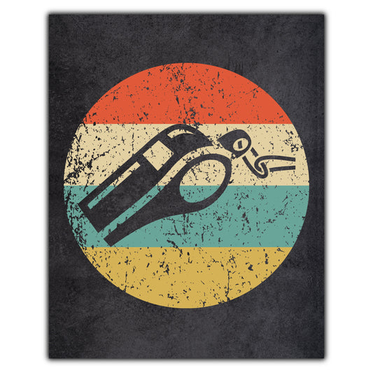 Whistle Referee Icon Retro 8"x10" Wall Art Print
