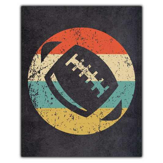 Football Ball Sports Icon Retro 8"x10" Wall Art Print