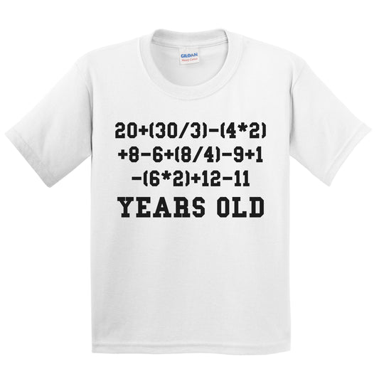 7 Years Old Algebra Math Equation Funny 7th Birthday Youth T-Shirt