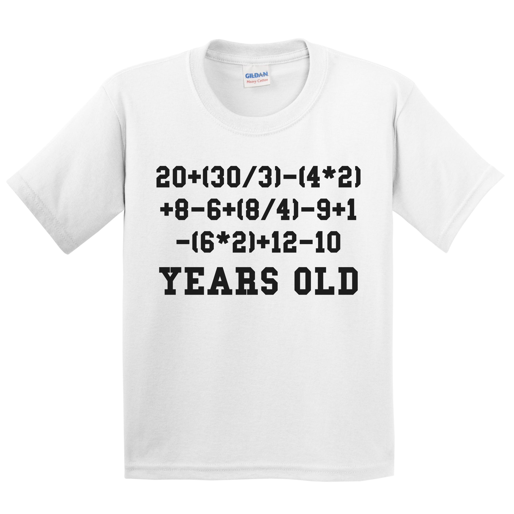 8 Years Old Algebra Math Equation Funny 8th Birthday Youth T-Shirt