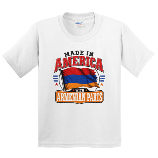 Made In America With Armenian Parts Armenia Flag Youth T-Shirt