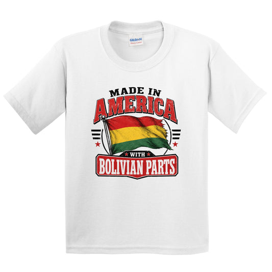 Made In America With Bolivian Parts Bolivia Flag Youth T-Shirt