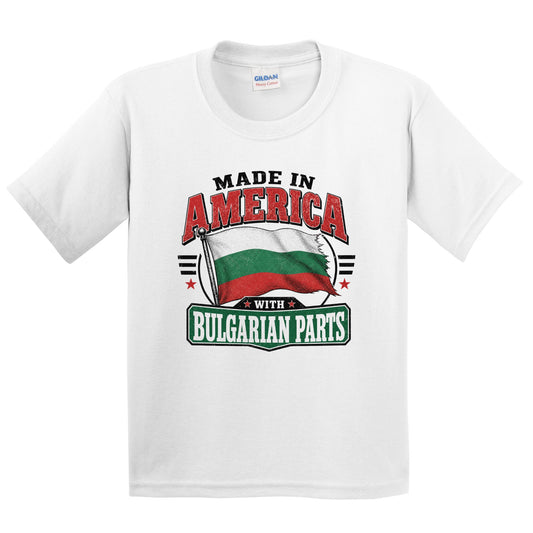 Made In America With Bulgarian Parts Bulgaria Flag Youth T-Shirt