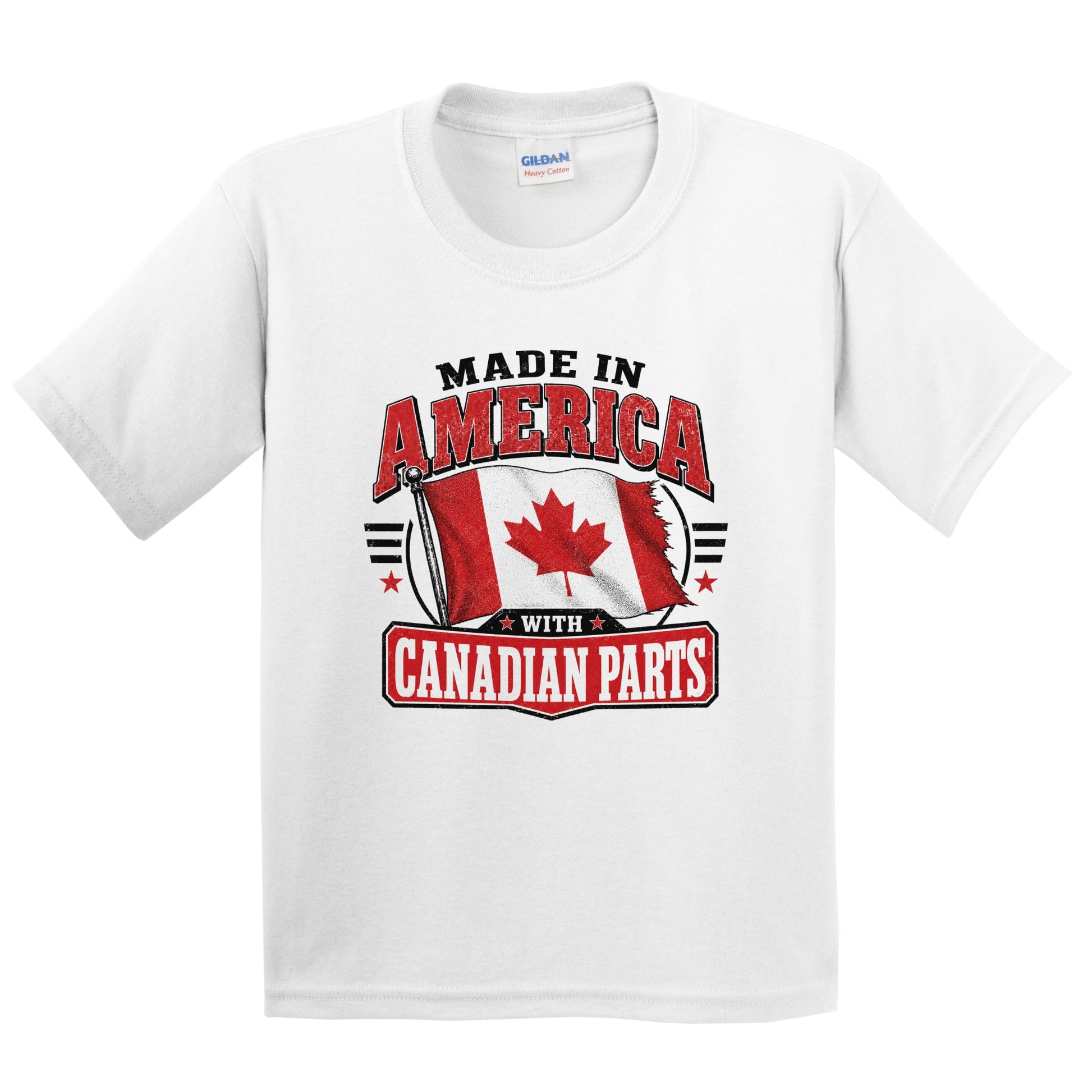 Made In America With Canadian Parts Canada Flag Youth T-Shirt