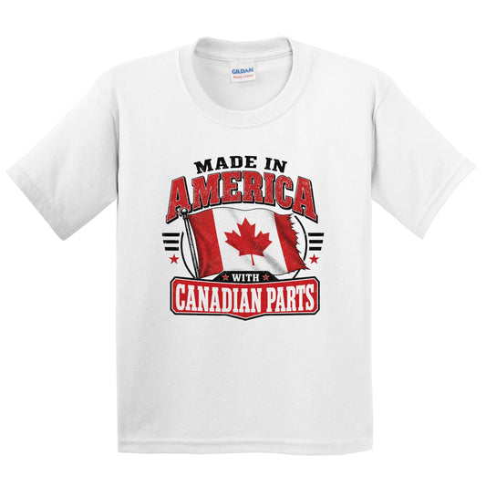 Made In America With Canadian Parts Canada Flag Youth T-Shirt