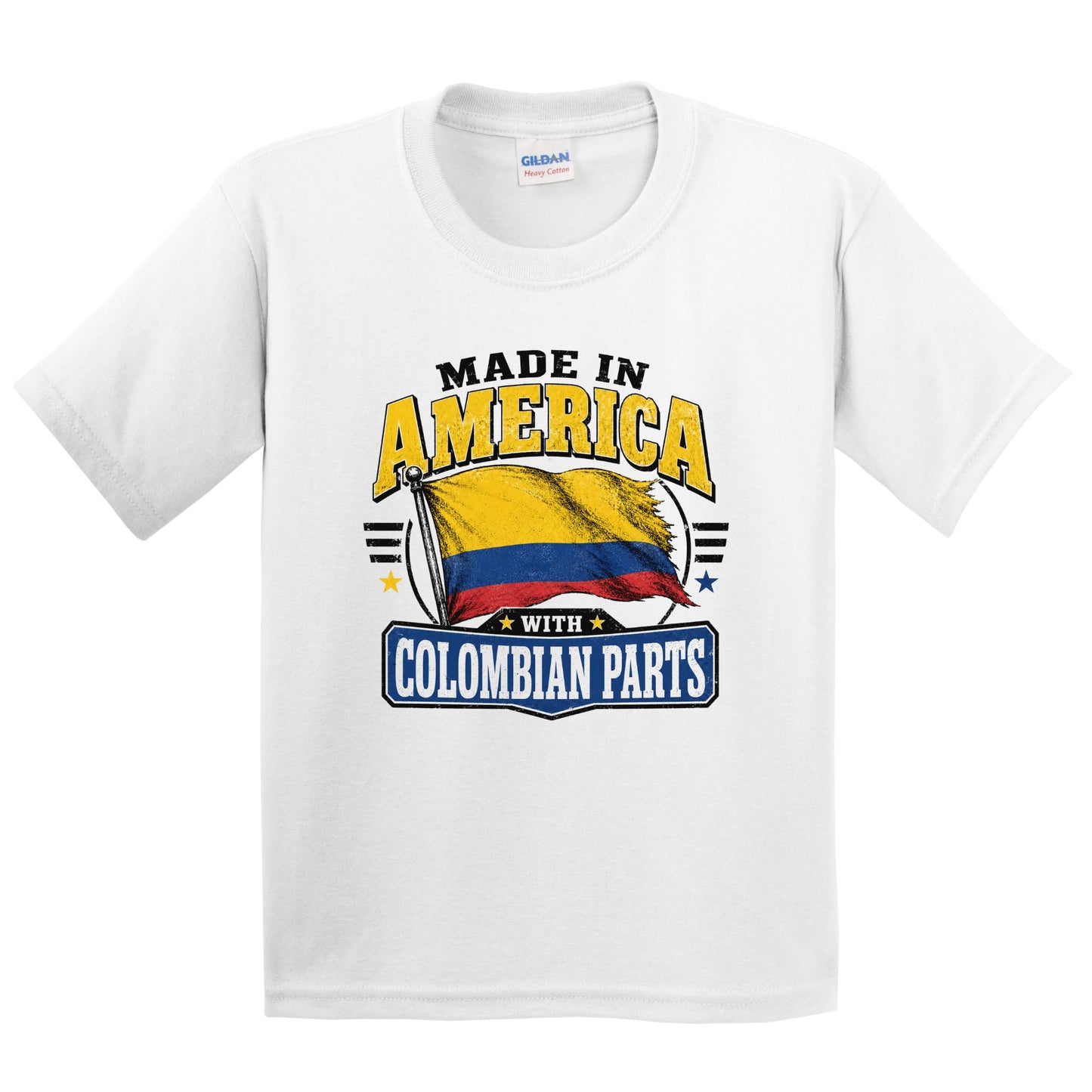 Made In America With Colombian Parts Colombia Flag Youth T-Shirt