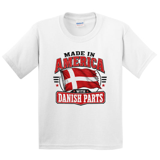 Made In America With Danish Parts Denmark Flag Youth T-Shirt