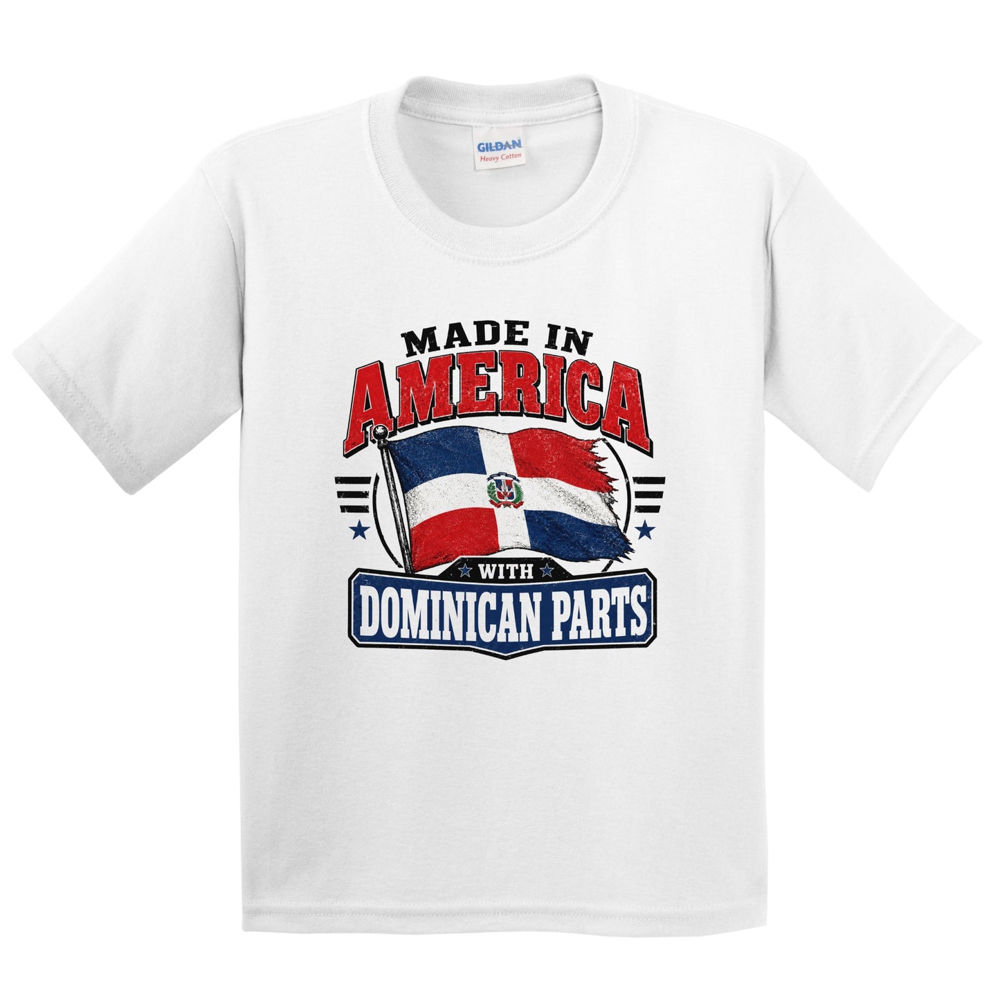 Made In America With Dominican Parts Dominican Republic Flag Youth T-Shirt