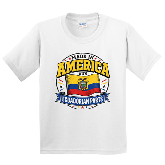 Made In America With Ecuadorian Parts Ecuador Flag Youth T-Shirt
