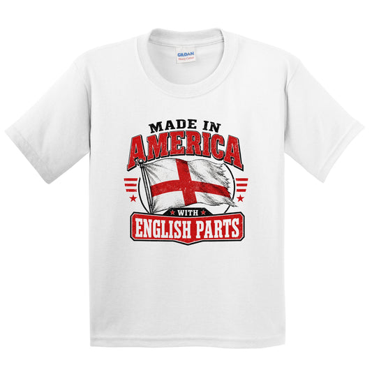 Made In America With English Parts England Flag Youth T-Shirt