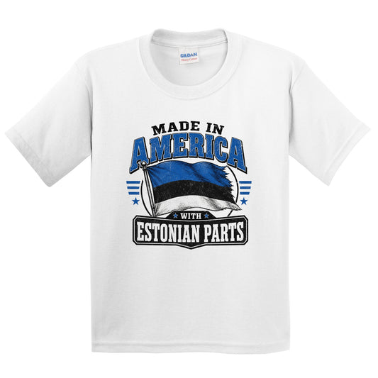 Made In America With Estonian Parts Estonia Flag Youth T-Shirt