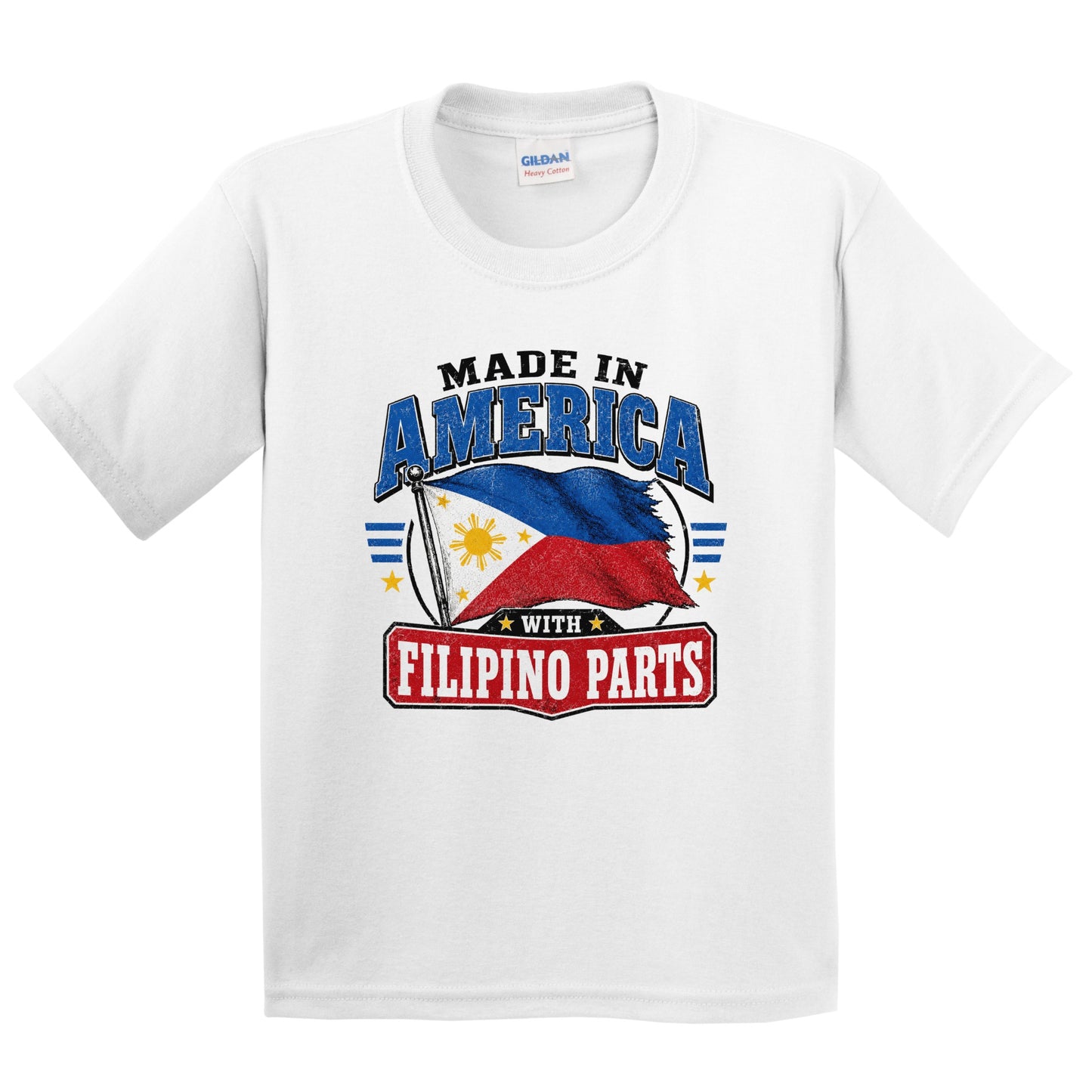 Made In America With Filipino Parts Philippines Flag Youth T-Shirt