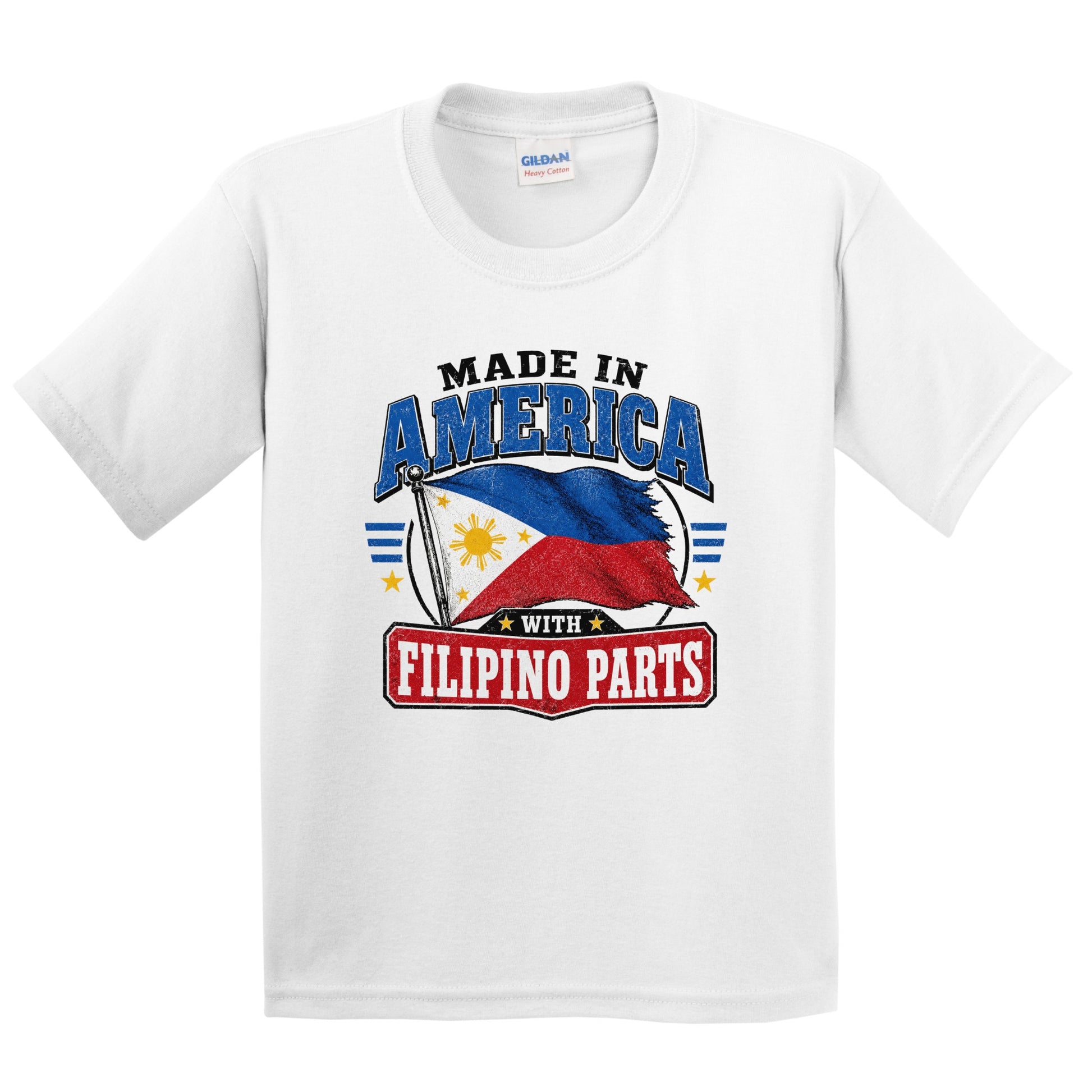 Made In America With Filipino Parts Philippines Flag Youth T-Shirt