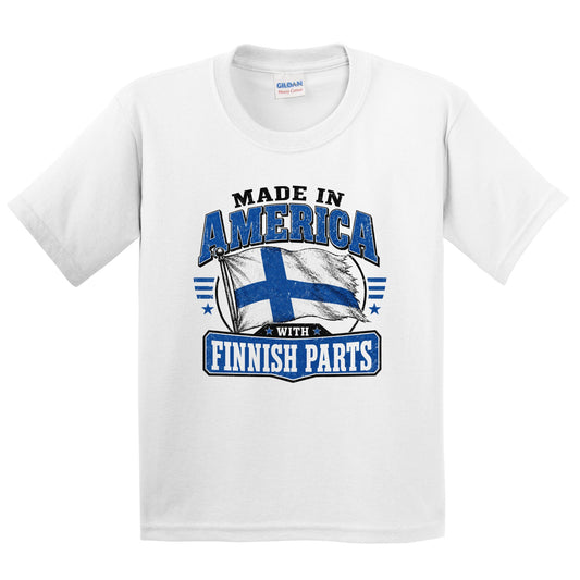 Made In America With Finnish Parts Finland Flag Youth T-Shirt