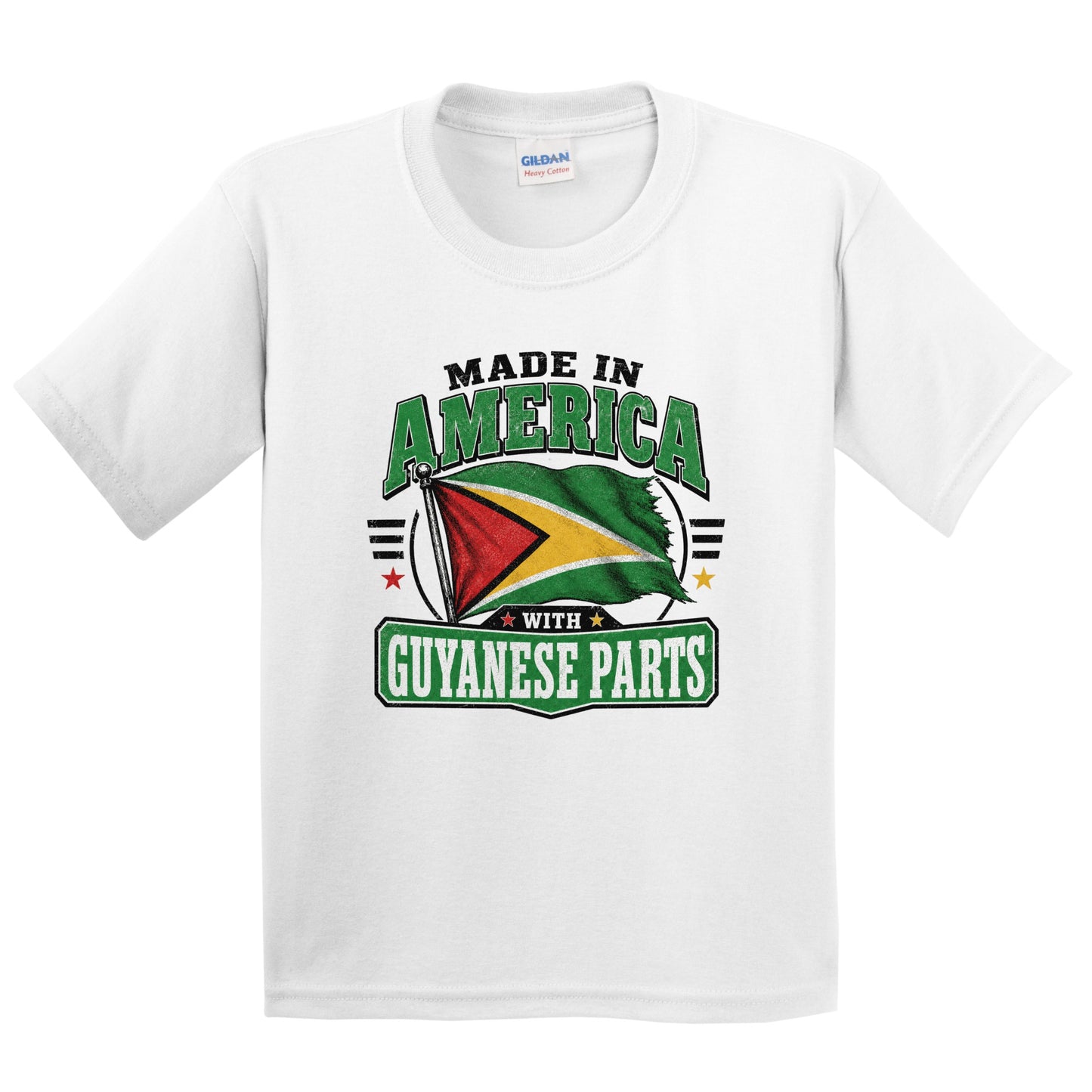 Made In America With Guyanese Parts Guyana Flag Youth T-Shirt