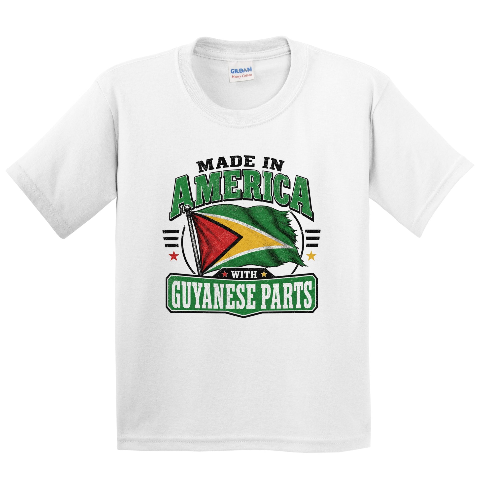 Made In America With Guyanese Parts Guyana Flag Youth T-Shirt