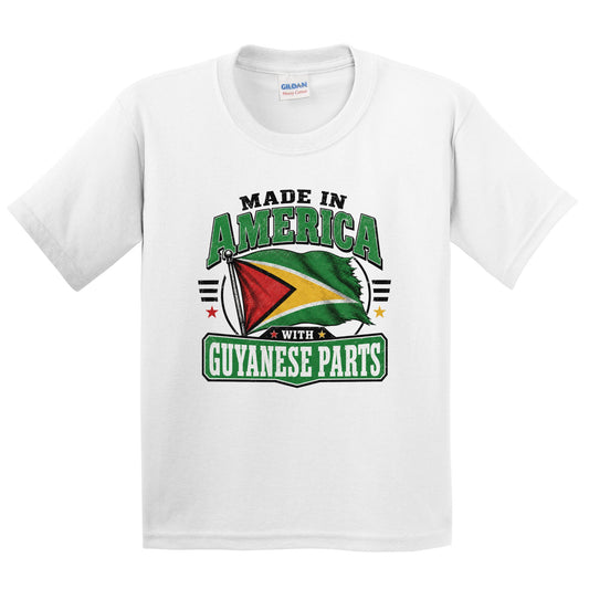 Made In America With Guyanese Parts Guyana Flag Youth T-Shirt