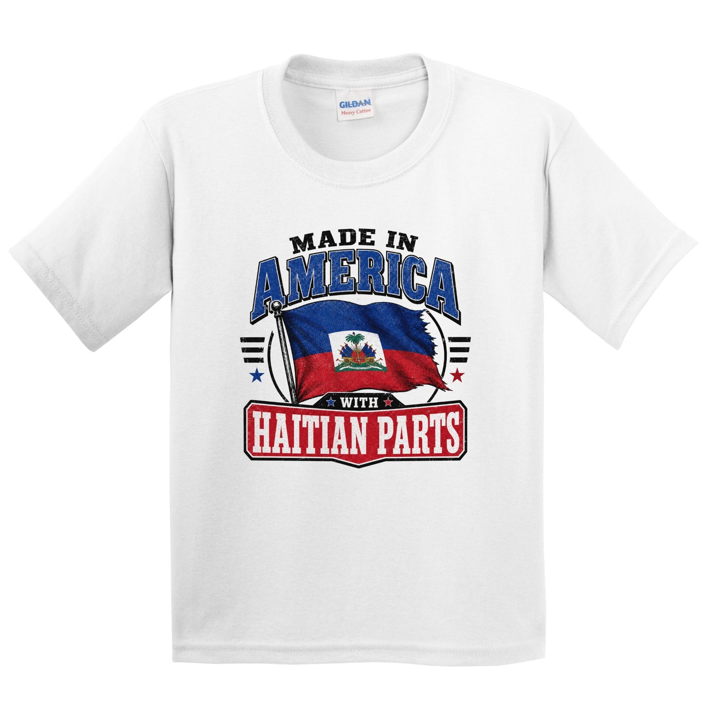 Made In America With Haitian Parts Haiti Flag Youth T-Shirt