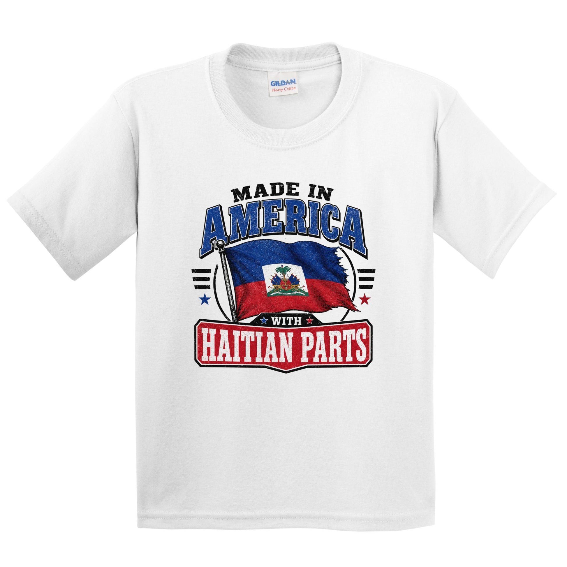 Made In America With Haitian Parts Haiti Flag Youth T-Shirt