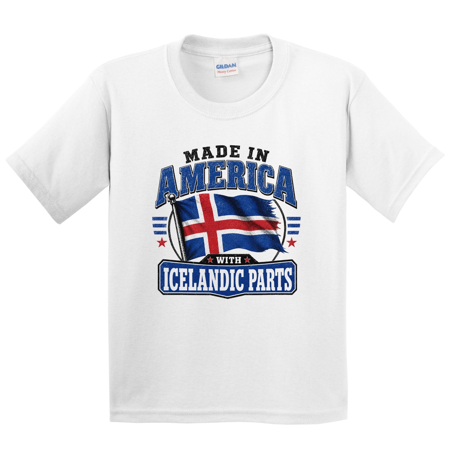 Made In America With Icelandic Parts Iceland Flag Youth T-Shirt