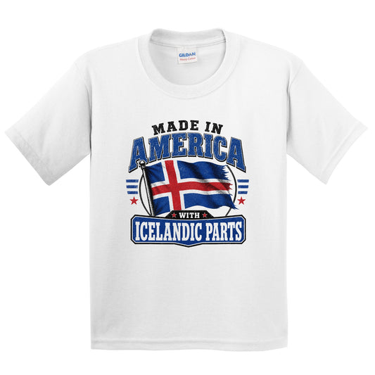 Made In America With Icelandic Parts Iceland Flag Youth T-Shirt