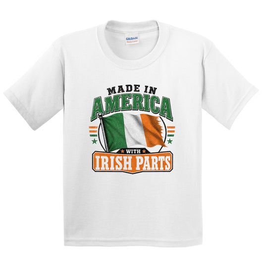 Made In America With Irish Parts Ireland Flag Youth T-Shirt