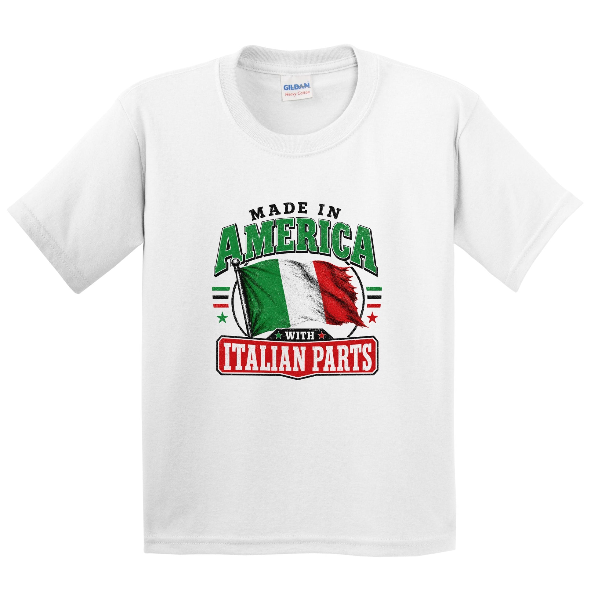 Made In America With Italian Parts Italy Flag Youth T-Shirt