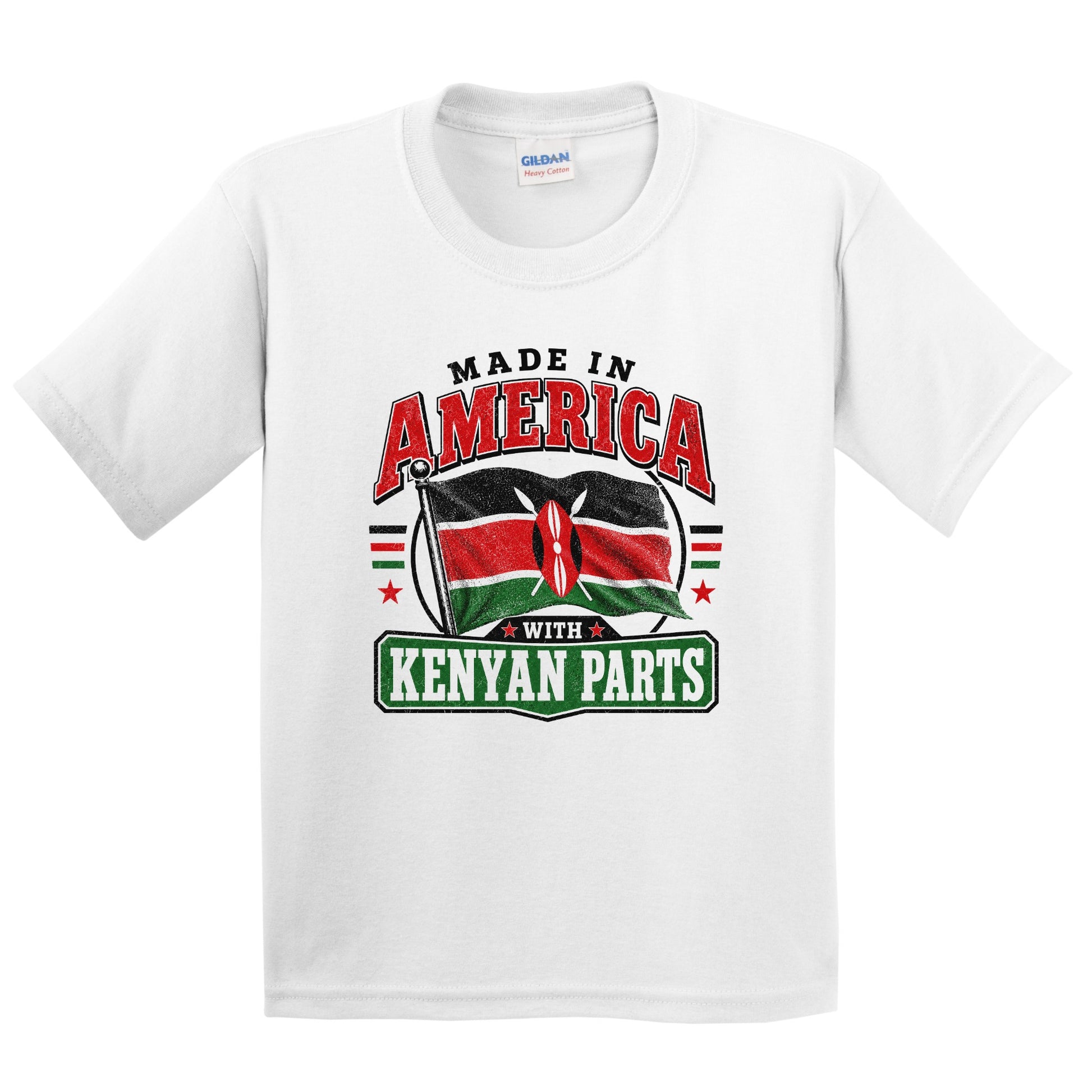 Made In America With Kenyan Parts Kenya Flag Youth T-Shirt