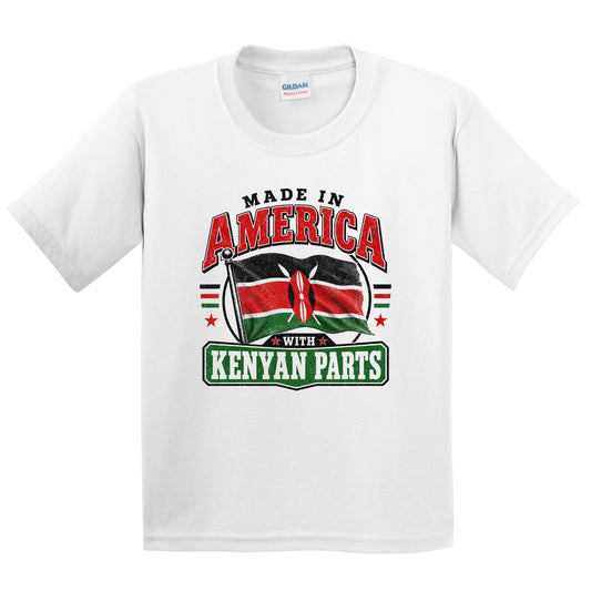 Made In America With Kenyan Parts Kenya Flag Youth T-Shirt
