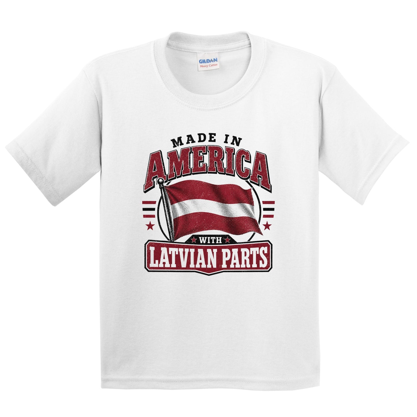 Made In America With Latvian Parts Latvia Flag Youth T-Shirt
