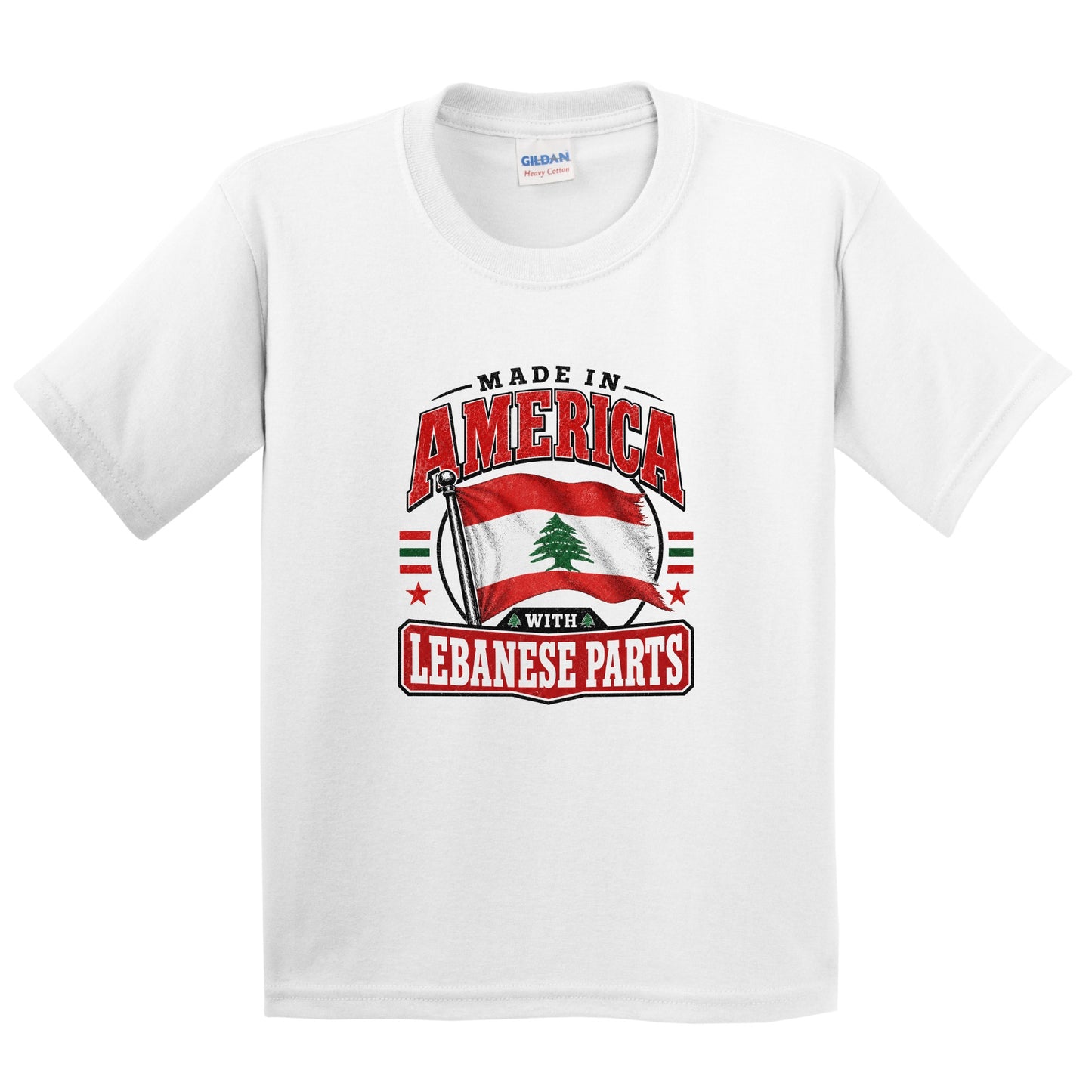 Made In America With Lebanese Parts Lebanon Flag Youth T-Shirt