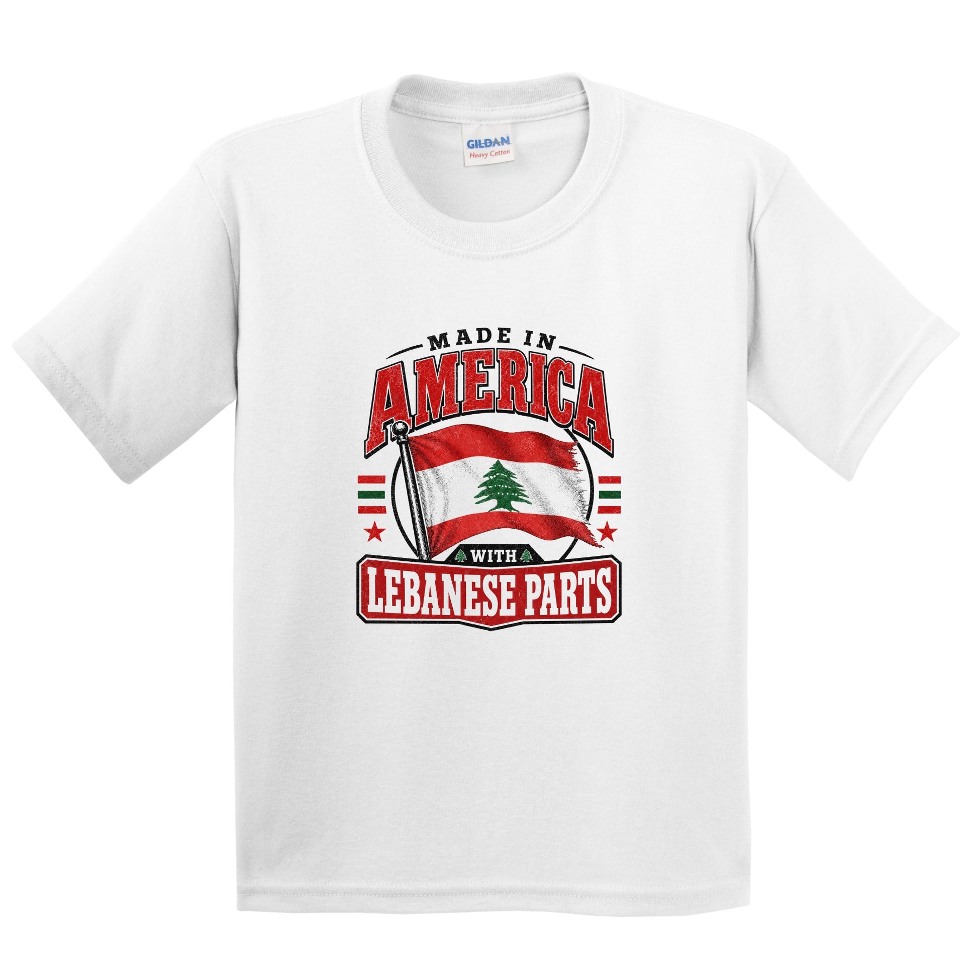 Made In America With Lebanese Parts Lebanon Flag Youth T-Shirt