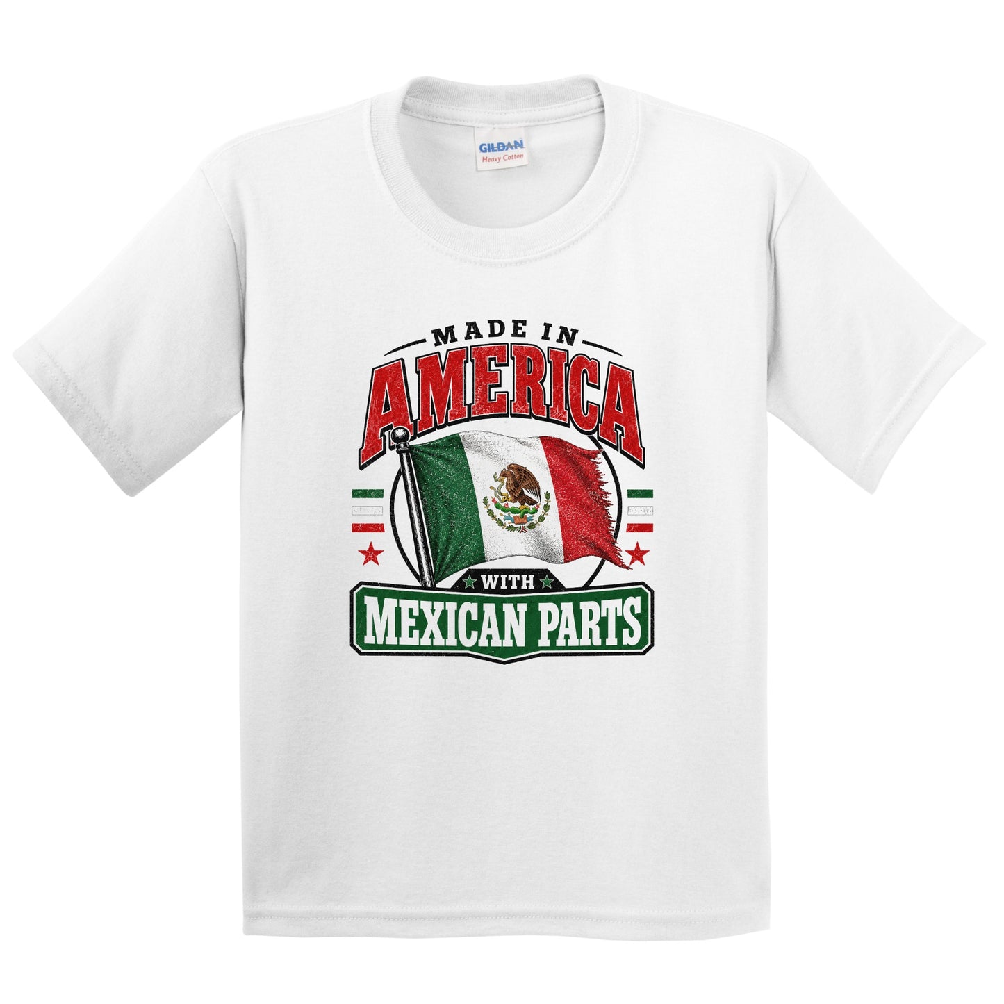 Made In America With Mexican Parts Mexico Flag Youth T-Shirt