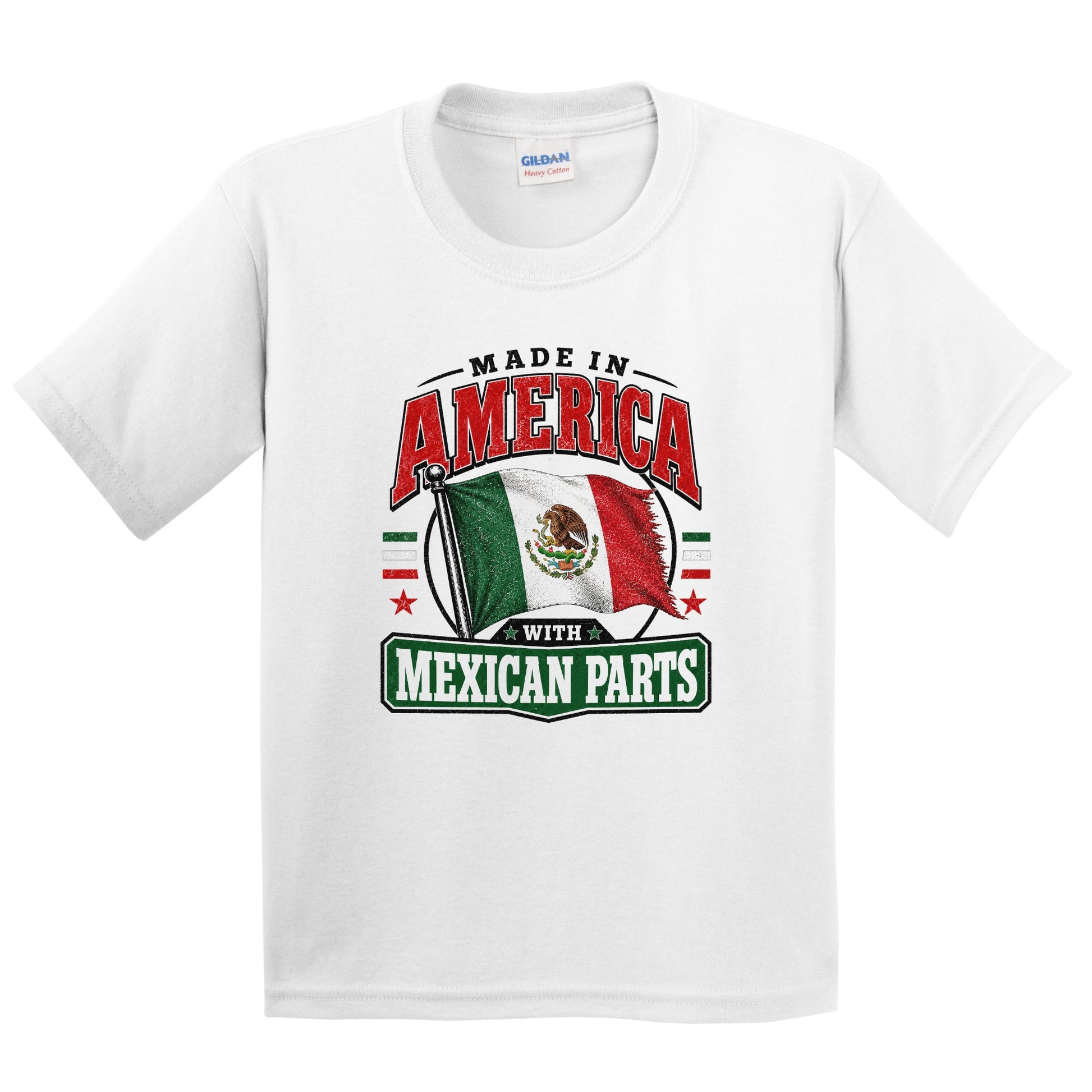 Made In America With Mexican Parts Mexico Flag Youth T-Shirt