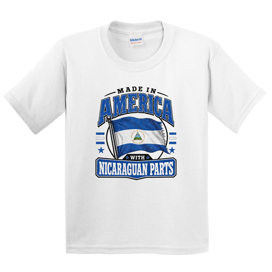 Made In America With Nicaraguan Parts Nicaragua Flag Youth T-Shirt