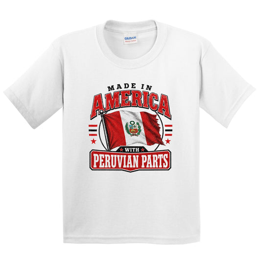 Made In America With Peruvian Parts Peru Flag Youth T-Shirt