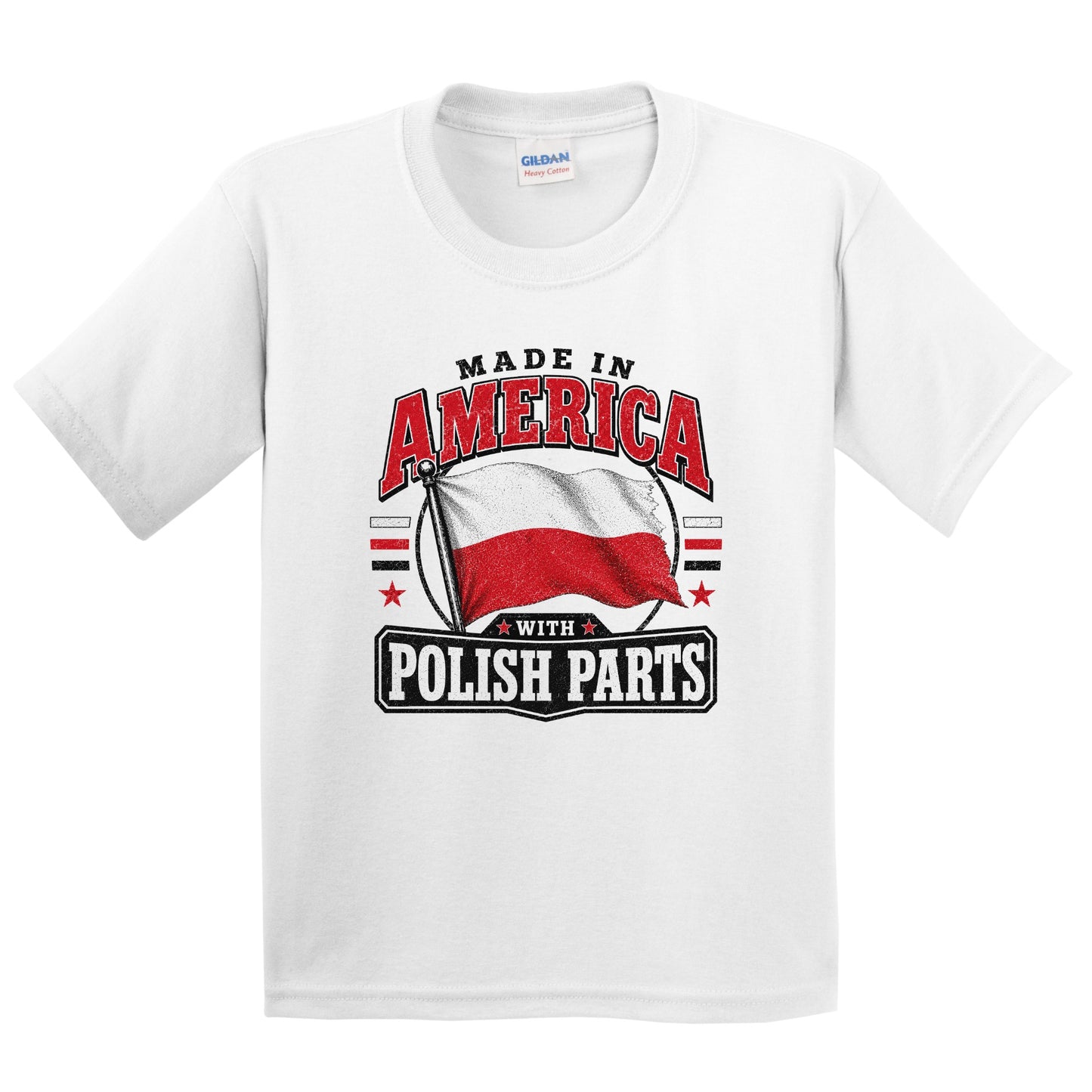 Made In America With Polish Parts Poland Flag Youth T-Shirt