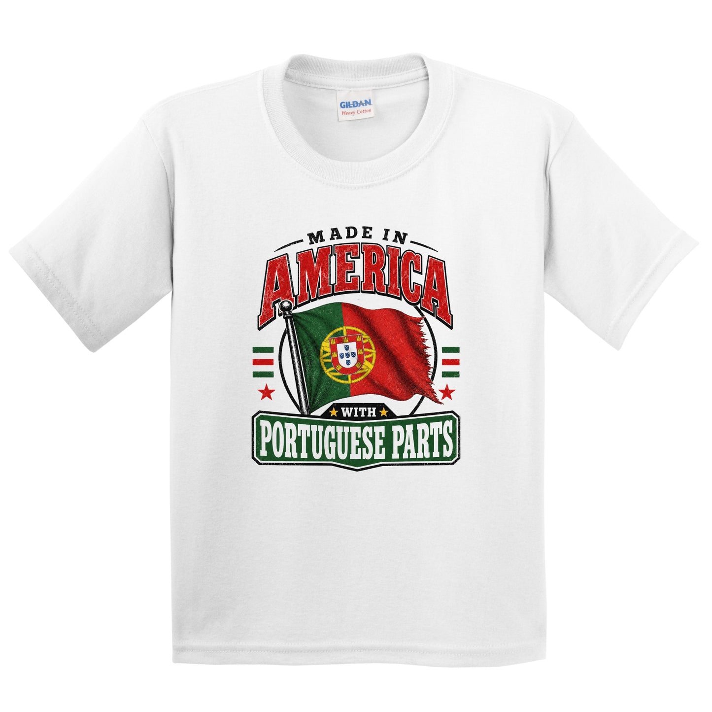 Made In America With Portuguese Parts Portugal Flag Youth T-Shirt