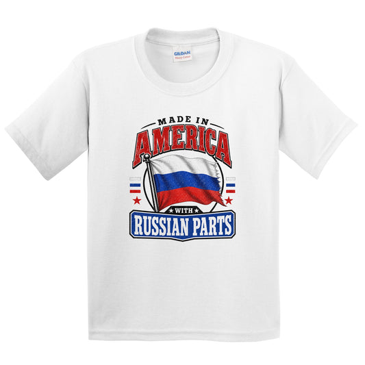 Made In America With Russian Parts Russia Flag Youth T-Shirt