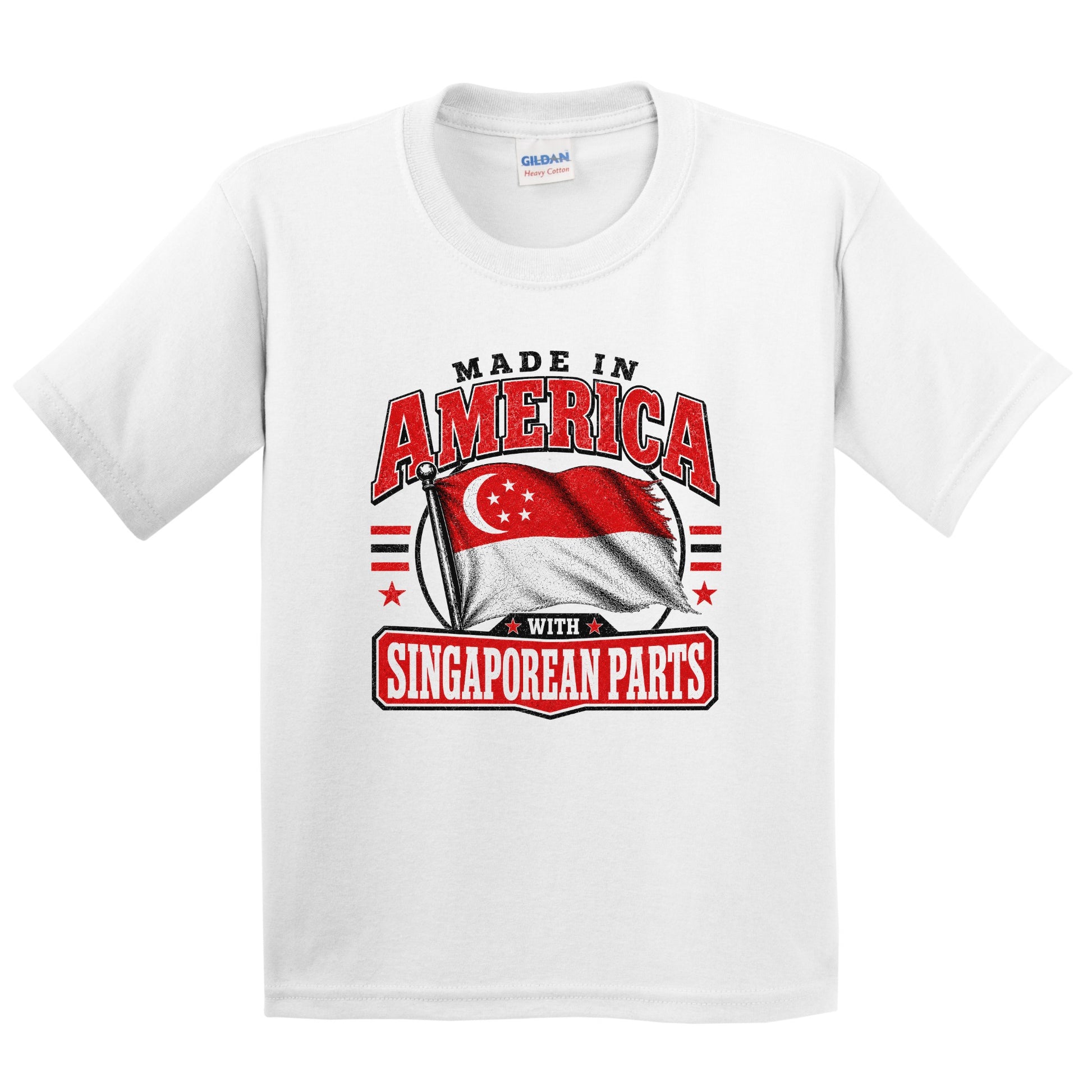 Made In America With Singaporean Parts Singapore Flag Youth T-Shirt
