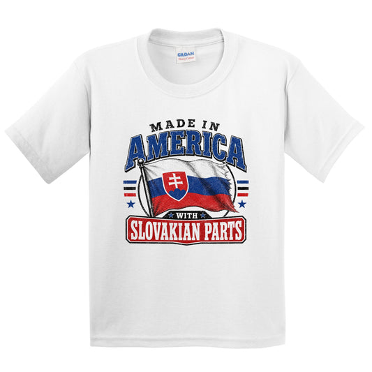 Made In America With Slovakian Parts Slovakia Flag Youth T-Shirt