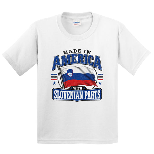 Made In America With Slovenian Parts Slovenia Flag Youth T-Shirt
