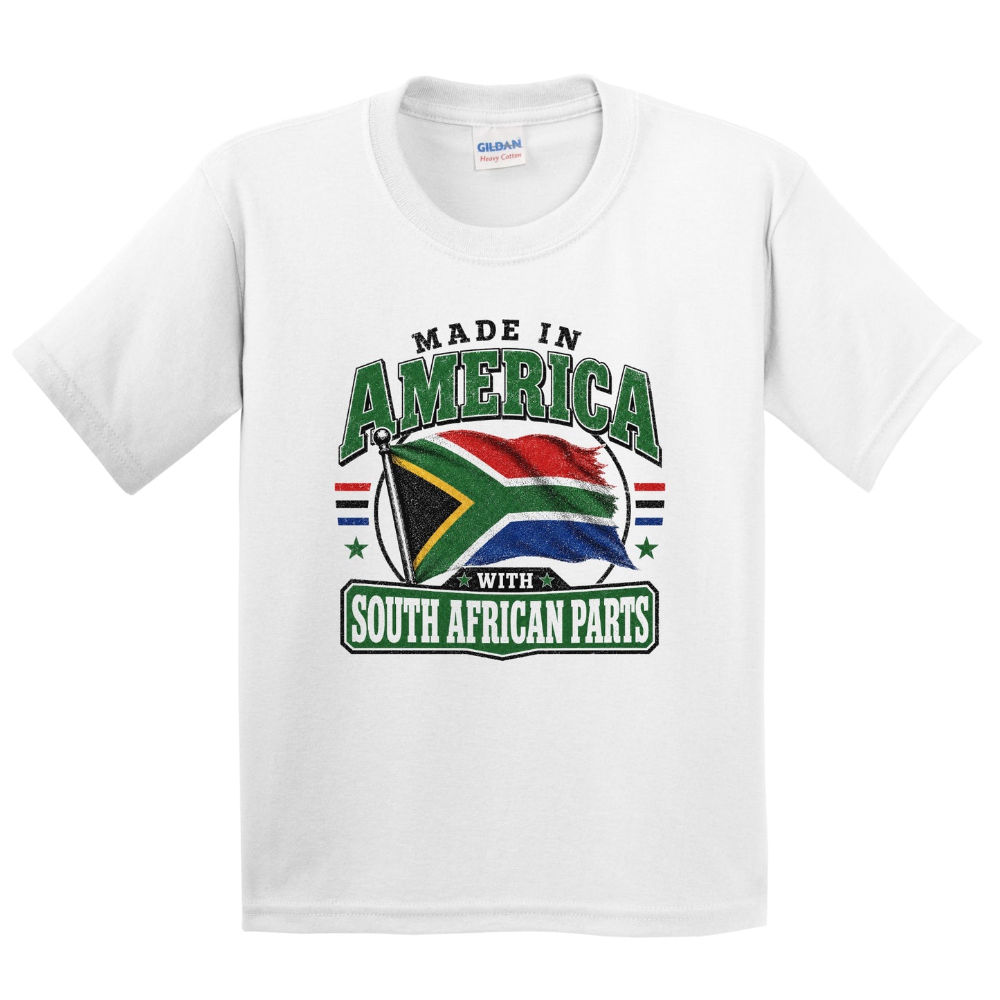 Made In America With South African Parts South Africa Flag Youth T-Shirt