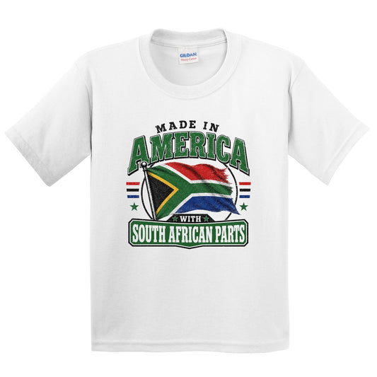 Made In America With South African Parts South Africa Flag Youth T-Shirt