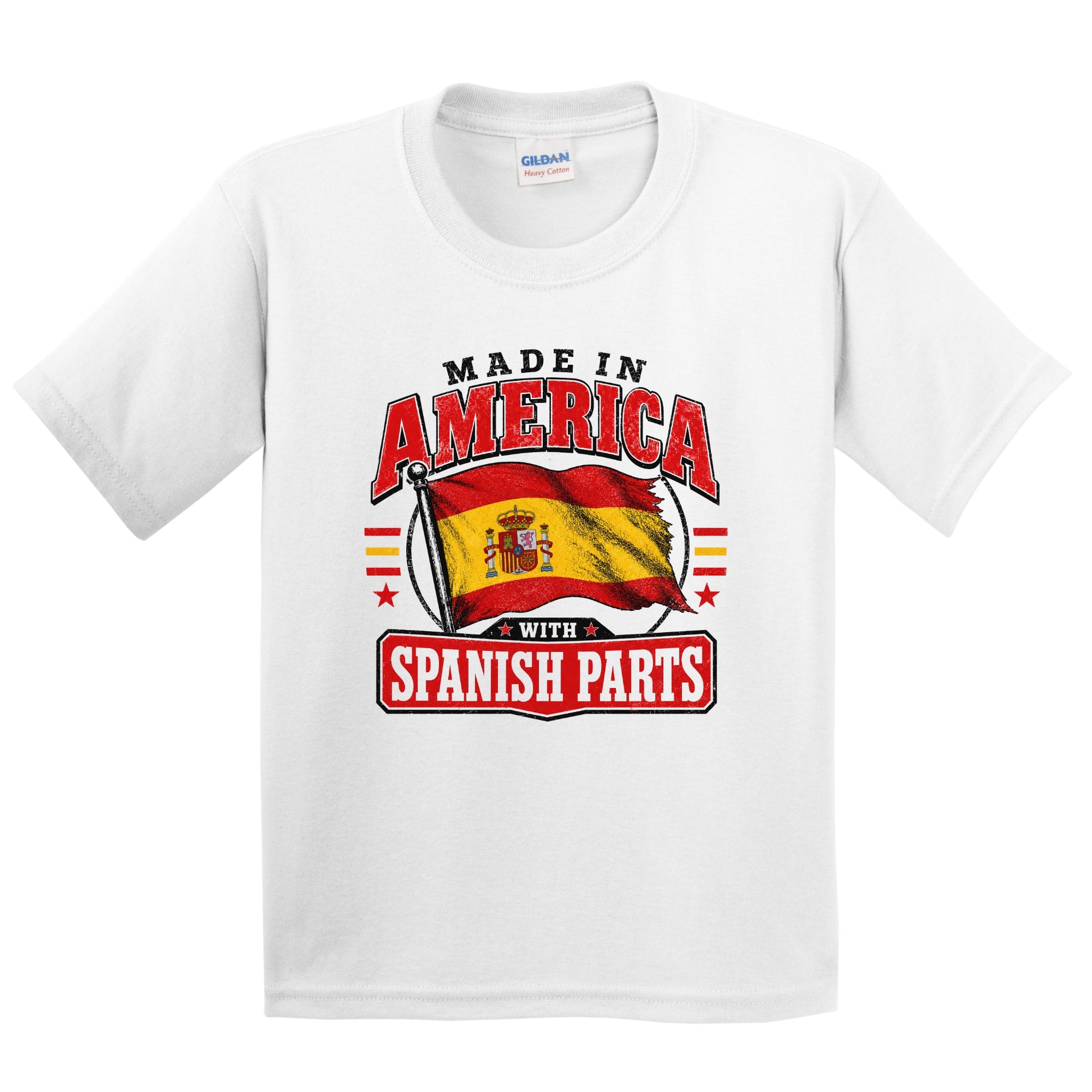 Made In America With Spanish Parts Spain Flag Youth T-Shirt