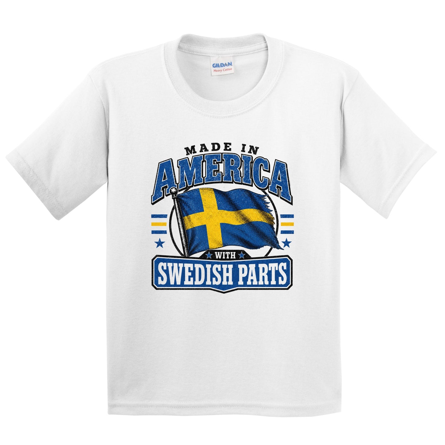 Made In America With Swedish Parts Sweden Flag Youth T-Shirt