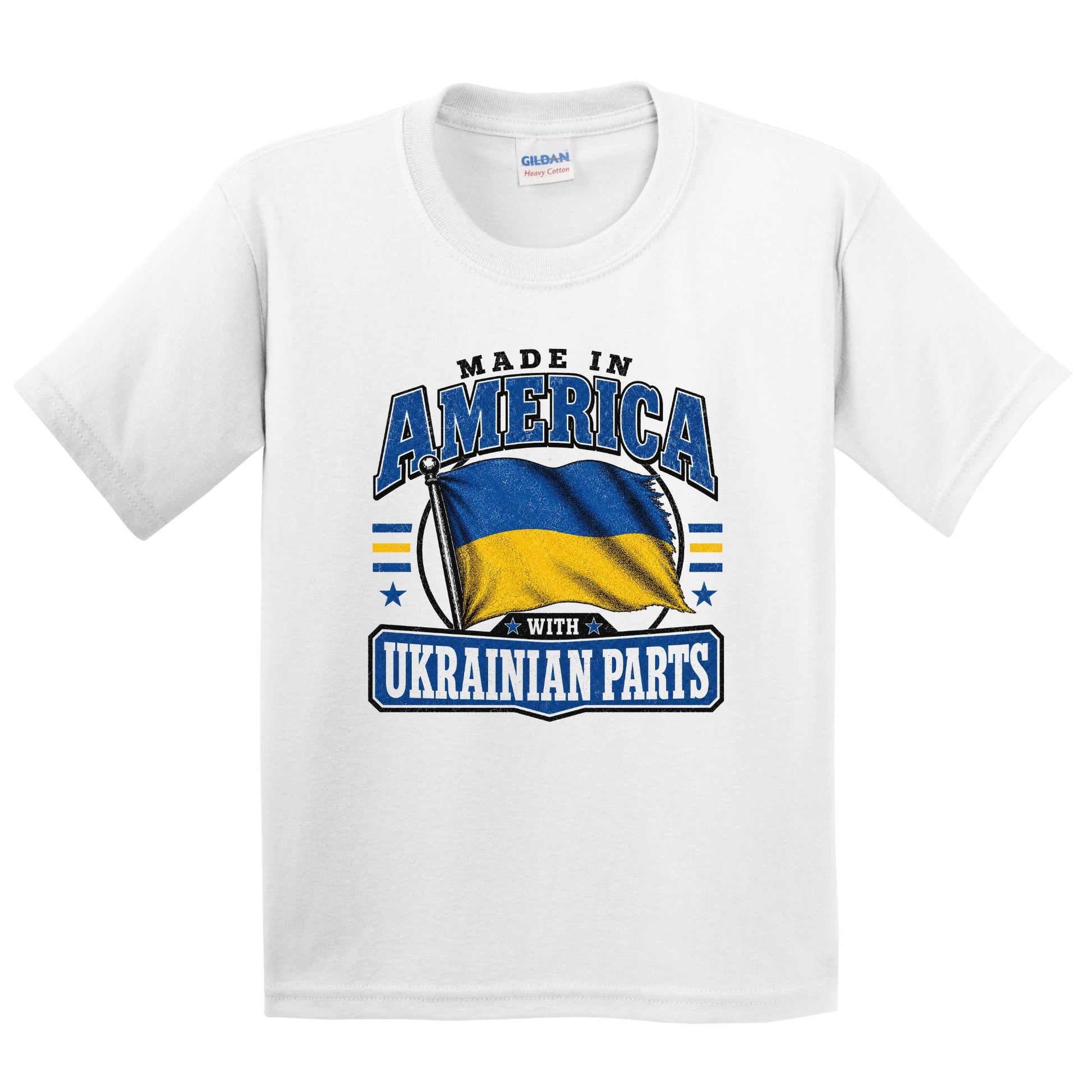 Made In America With Ukrainian Parts Ukraine Flag Youth T-Shirt